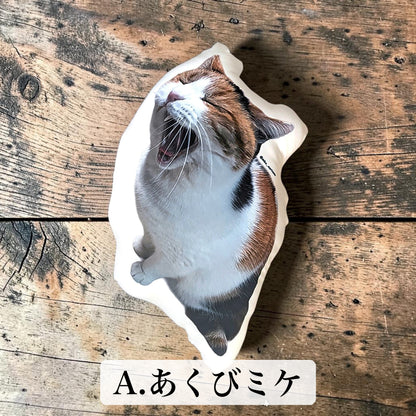 あくび＆ごろん ふかふかミケクッション イメージ A:あくびミケ