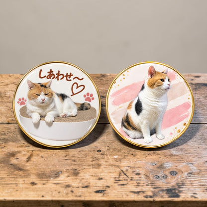 どこでもミケと一緒！しあわせ〜ピンバッジ イメージ