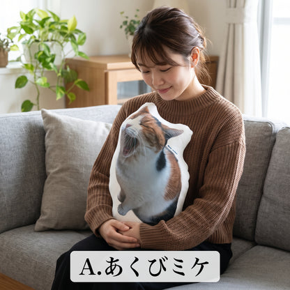 あくび＆ごろん ふかふかミケクッション イメージ A:あくびミケ 5