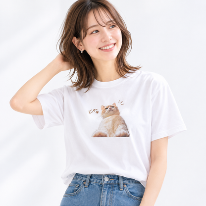 にゃ！ふだん着ミケTシャツ モデル A:「にゃ」ミケ