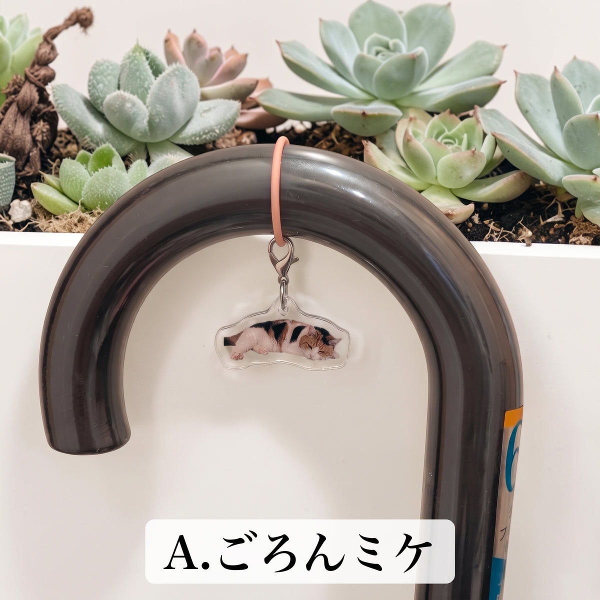 わたしの目印はミケ！アンブレラマーカー2個セット イメージ A:ごろんミケ